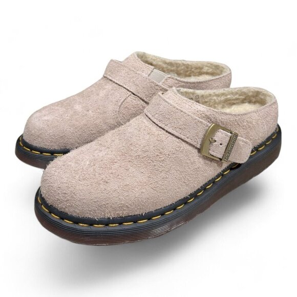 Dr. Martens Isham Taupe Shearling Slingback Mules Sandals Unisex US W-9 M-8 _A1 - Picture 5 of 16